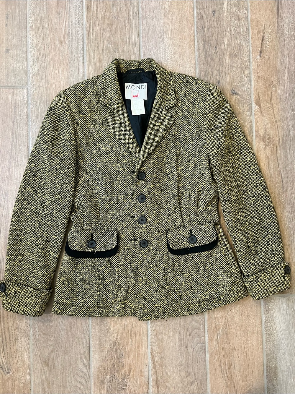 Mondi Yellow Blazer with Black Trim